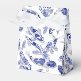 Blauw en witte koi bedankdoosjes