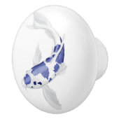 Blauw en witte koi keramische knop (Rechts)