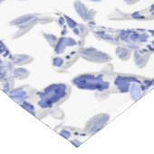 Blauw en witte koi tafelkleed (Gekanteld)