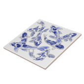 Blauw en witte koi tegeltje (Zijkant)