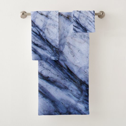 Blauw- en witte marmer Moderne afbeelding Bad Handdoek (Insitu)