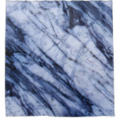Blauw- en witte marmer Moderne afbeelding Douchegordijn (Voorkant)