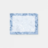 Blauw en witte Muzieknoten Willekeurig patroon Post-it® Notes (Voorkant)