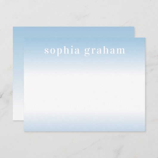 Blauw en witte ombre notitiekaartje (Voorkant / Achterkant)