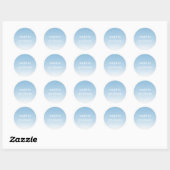 Blauw en witte ombre ronde sticker (Vel)
