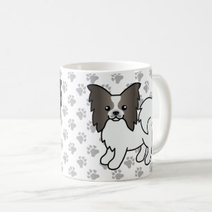 Blauw En Witte Papillon Schattige Cartoon Hond & P Koffiemok