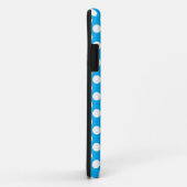 Blauw- en witte poka-puntpatroon Case-Mate iPhone case (Achterkant/rechts)