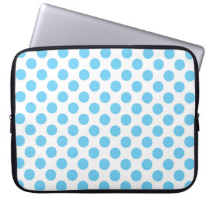 Blauw- en witte poka-puntpatroon laptop sleeve