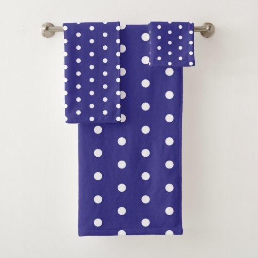Blauw- en witte poka-vlek bad handdoek (Insitu)