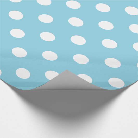 Blauw- en witte poka-vlek cadeaupapier (Hoek)