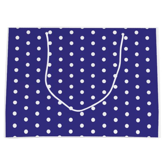 Blauw- en witte poka-vlek groot cadeauzakje (Voorkant)