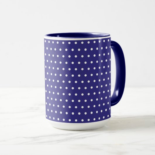 Blauw- en witte poka-vlek mok (Voorkant rechts)