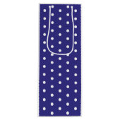 Blauw- en witte poka-vlek wijn cadeautas (Voorkant)