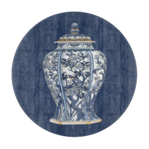 Blauw- en witte porseleinen Vase door Vision Studi Snijplank