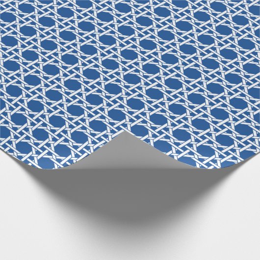 Blauw- en witte riet | Rattan Webbing Cadeaupapier (Hoek)