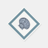 Blauw en witte schellop Cocktail Napkins Servet (Hoek)