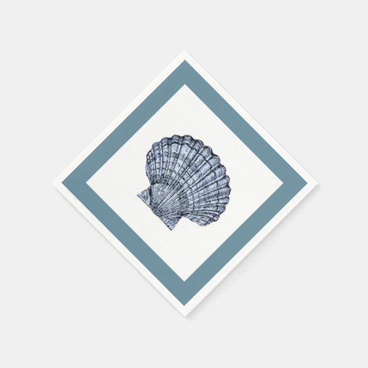 Blauw en witte schellop Cocktail Napkins Servet (Hoek)