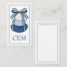 Blauw en Witte Schelpen en Lint Monogram