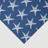 Blauw en Witte Stervisstrand Kust Tissuepapier (Detail)