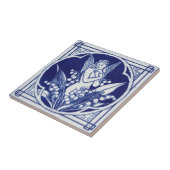 Blauw en witte tegel c1875 Mintons ontwerp Tegeltje (Zijkant)