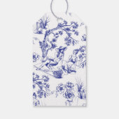 Blauw- en witte toile cadeaulabel (Achterkant)