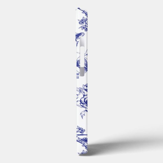 Blauw- en witte toile Case-Mate iPhone case (Achterkant / Links)