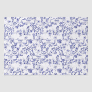 Blauw- en witte toile tissuepapier