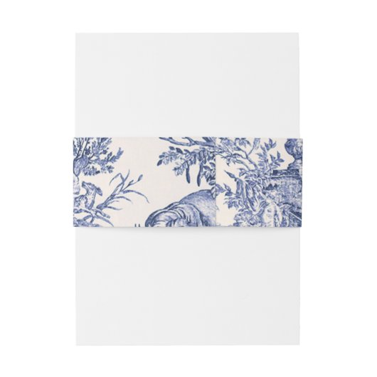 Blauw- en witte toile uitnodigingen wikkel (Achterkant Voorbeeld)