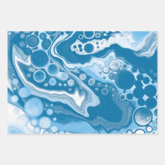 Blauw en witte vlecht inpakpapier vel (Voorkant)