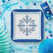 Blauw- en witte volkvogels Papier Bord (Feest)