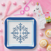 Blauw- en witte volkvogels Papier Bord (Feest)