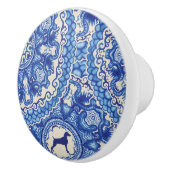 BLAUW EN WITTE WEIM KNOB KERAMISCHE KNOP (Rechts)