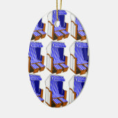 Blauw- en wittebeach Chairs Thormed Ornament (Links)