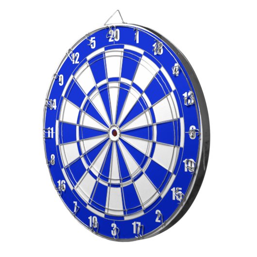 Blauw- en wittekaart dartbord (Voorkant Rechts)