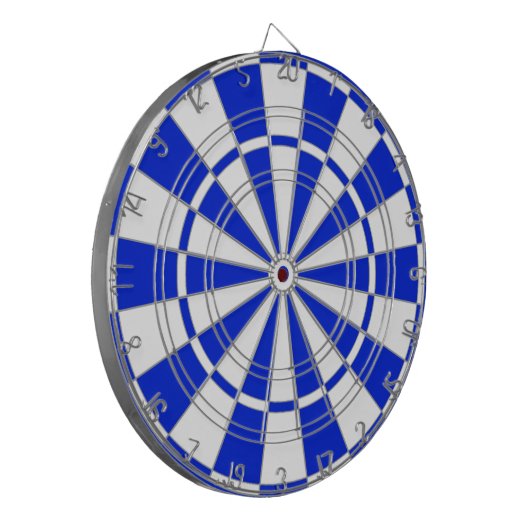 Blauw- en wittekaart dartbord (Voorkant Links)