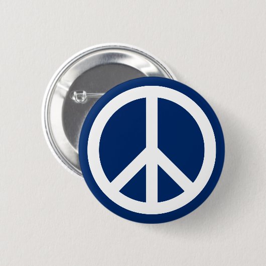 Blauw- en witvrede ronde button 5,7 cm (Voorkant /achterkant)