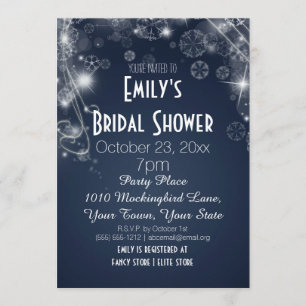 Blauw- en witwinter Wonderland Theme Vrijgezellenf Kaart