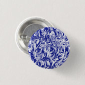 Blauw en witzwijn ronde button 3,2 cm (Voorkant /achterkant)