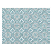 Blauw en zand decoratief mandala patroon tafelkleed (Voorkant (Horizontaal))