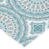 Blauw en zand decoratief mandala patroon tafelkleed (Gekanteld)