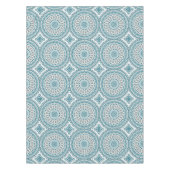 Blauw en zand decoratief mandala patroon tafelkleed (Voorkant)