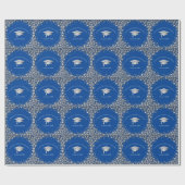 Blauw en Zilver Afstuderen Cadeaupapier (Vlak)