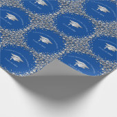 Blauw en Zilver Afstuderen Cadeaupapier (Hoek)