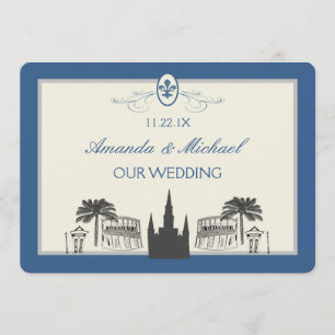 Blauw en Zilver de Nieuwe Scènes van Orleans spare Save The Date