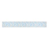 Blauw en zilver Elegant kerstbomen Pattern Grosgrain Lint (Voorkant)