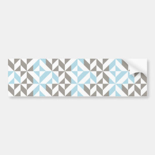 Blauw en zilver Geometric ZigZag Bumpersticker