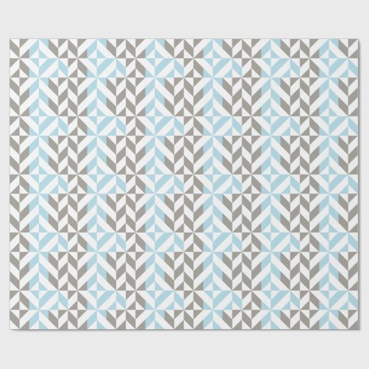 Blauw en zilver Geometric ZigZag Cadeaupapier (Vlak)