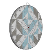 Blauw en zilver Geometric ZigZag Dartbord (Voorkant Links)