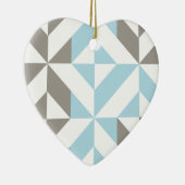 Blauw en zilver Geometric ZigZag Keramisch Ornament (Rechts)