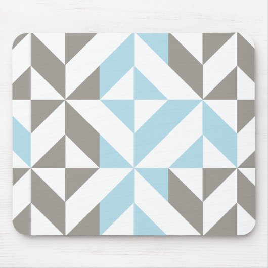 Blauw en zilver Geometric ZigZag Muismat (Voorkant)